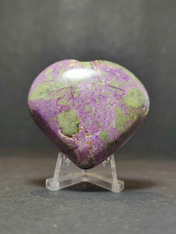Atlantisite (Stichtite & Serpentine) Polished Heart & Palmstone Sculpture - Smokin Resin Company