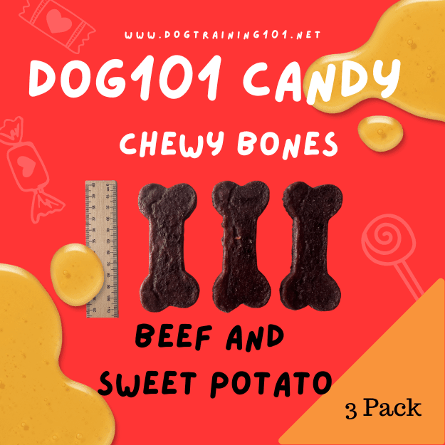 Dogtraining101 Beef Liver and Sweet Potato Chewy Bones 3pack