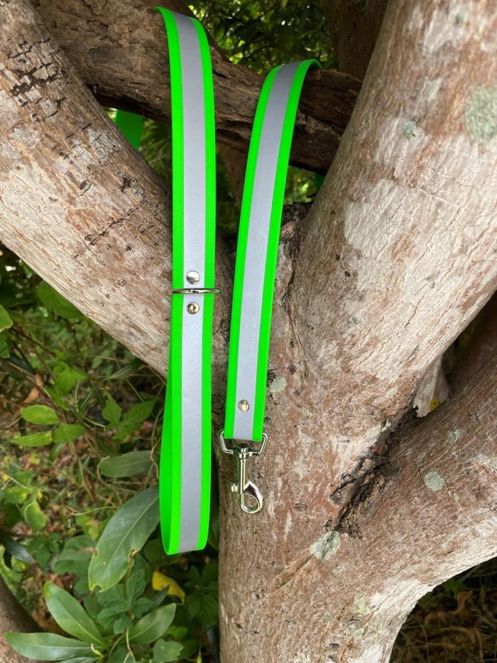 Dogtraining101 Black Biothane Reflective Green Lead 1.5M