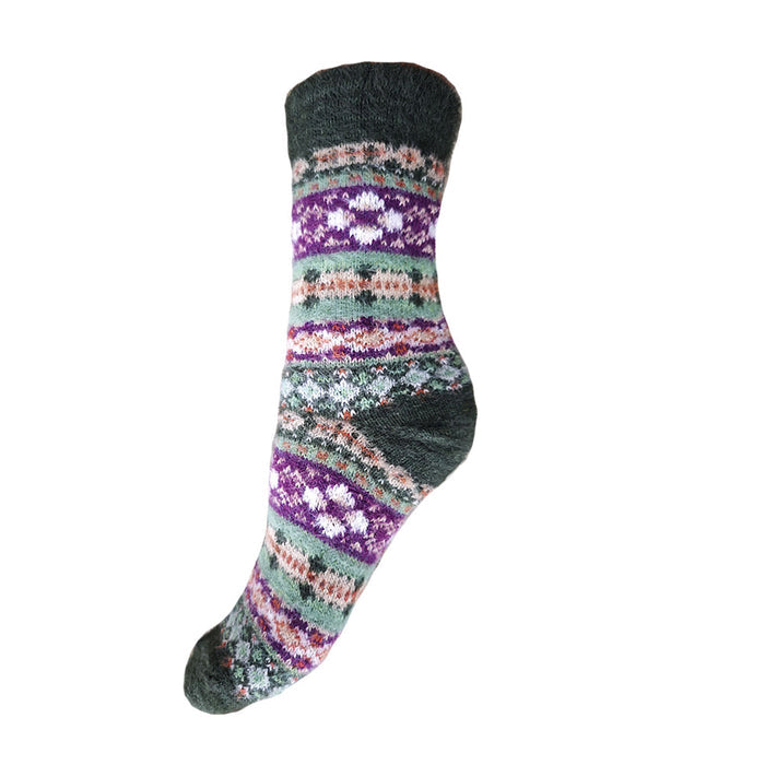Colorful patterned sock on a white background