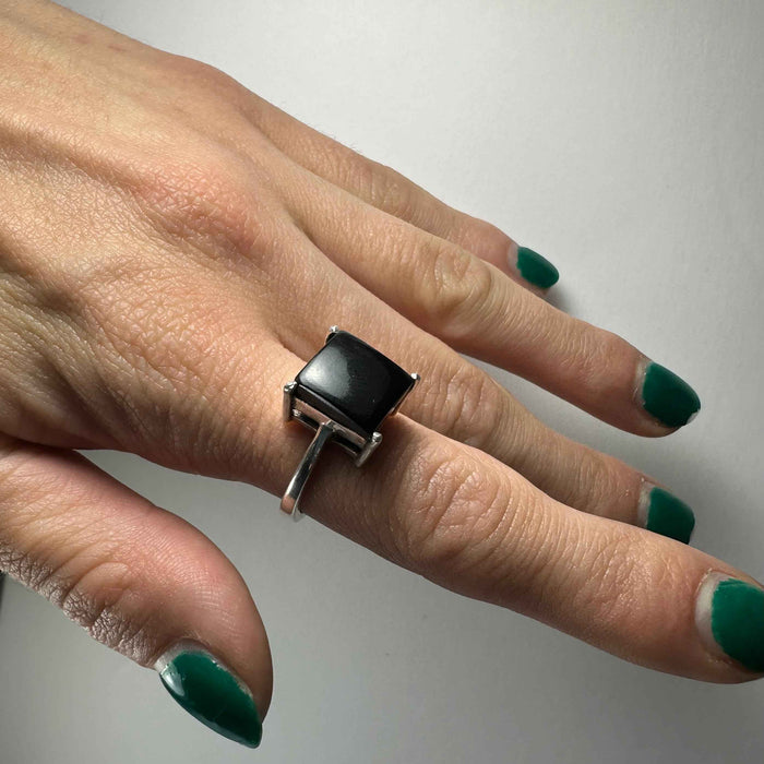 Black Onyx Ring - Size 6.5 - Smokin Resin Company