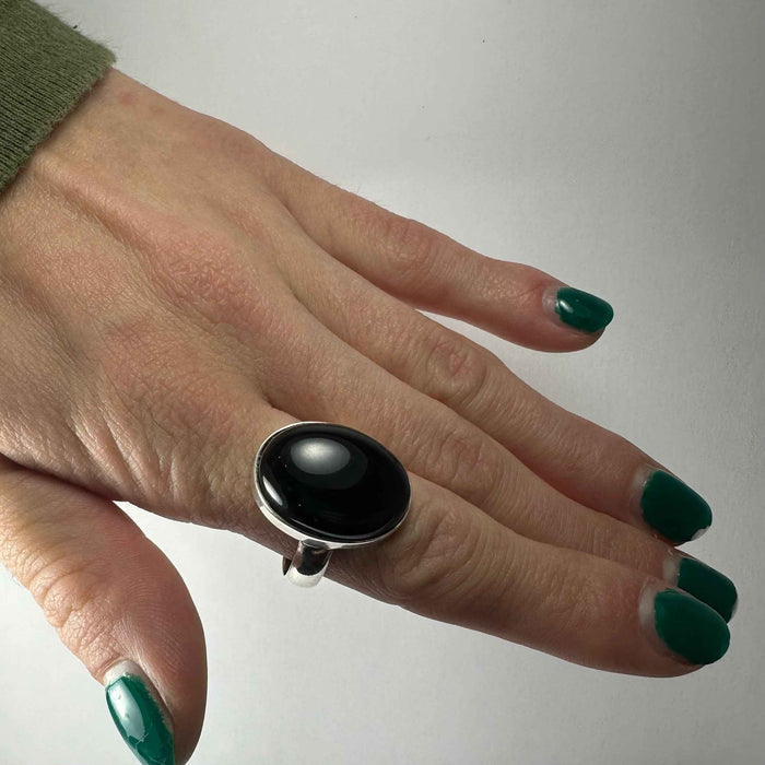 Black Onyx Ring - Size 8.5