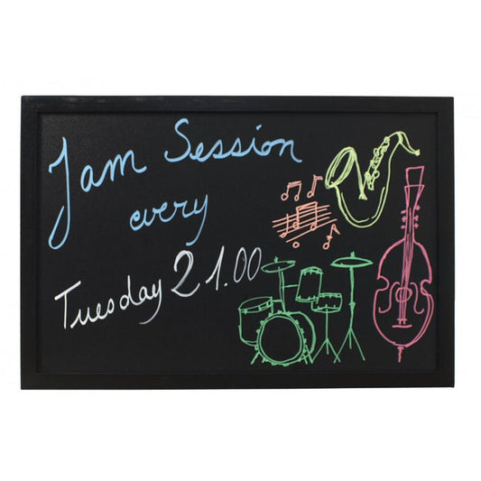 Black Wood Framed Chalk Board 60cm X 80cm