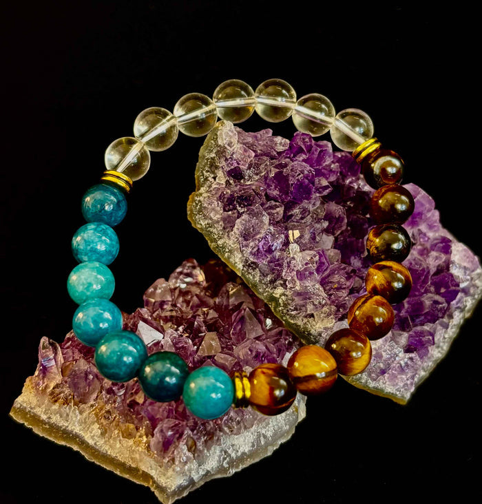 Blue Apatite Tiger Eye Intention Bracelet - Smokin Resin Company