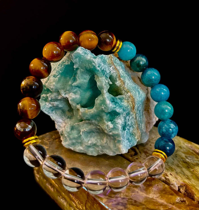 Blue Apatite Tiger Eye Intention Bracelet