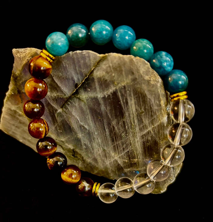 Blue Apatite Tiger Eye Intention Bracelet - Smokin Resin Company