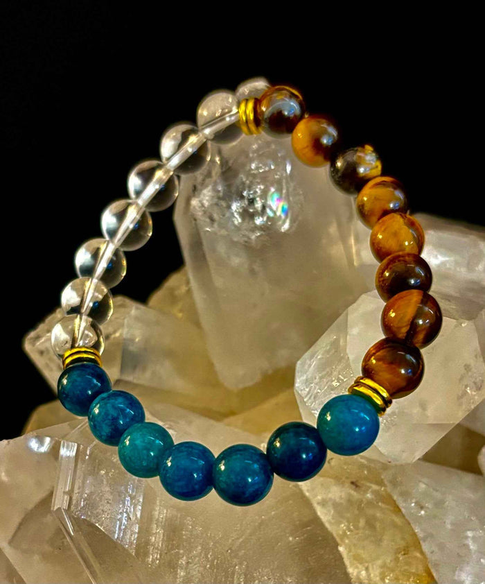Blue Apatite Tiger Eye Intention Bracelet