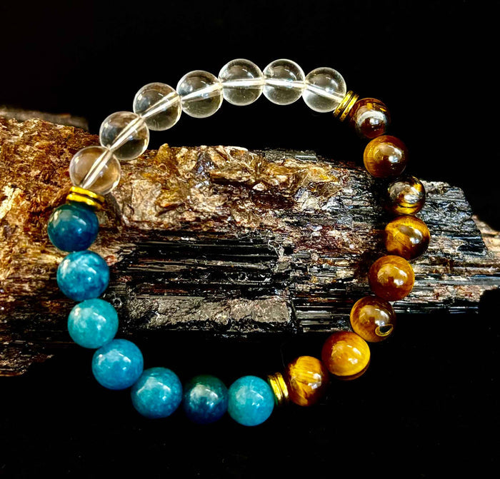 Blue Apatite Tiger Eye Intention Bracelet - Smokin Resin Company