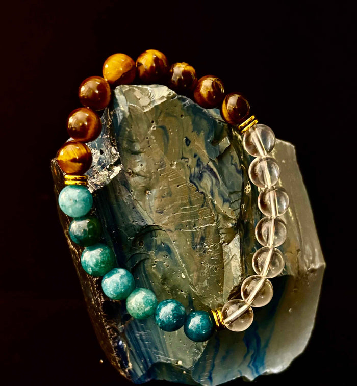 Blue Apatite Tiger Eye Intention Bracelet - Smokin Resin Company