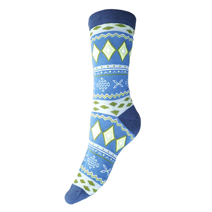 Blue Scandi design Bamboo socks