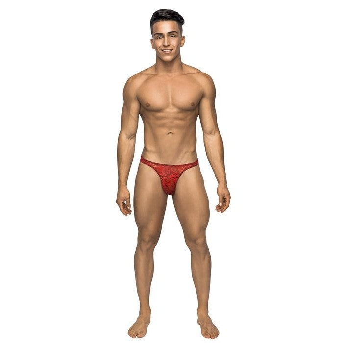 Bong Thong Stretch Lace Red L-xl Intimates Adult Boutique