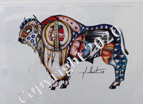 Buffalo with Faces Print