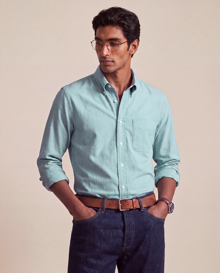 Made to Measure / Iceberg Green Oxford / Standard