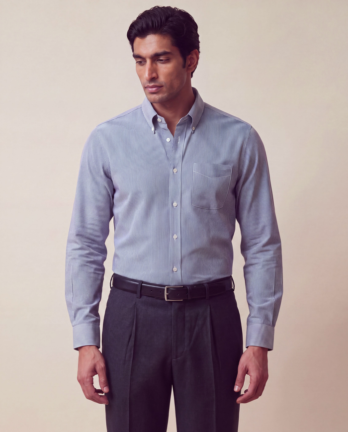 Made to Measure / Gray Ticking Striped Oxford / Standard