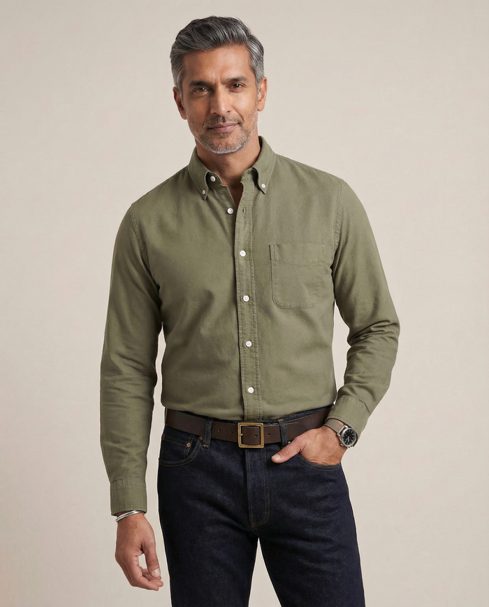 Made to Measure / Drab Olive Garment Dyed Oxford / Standard