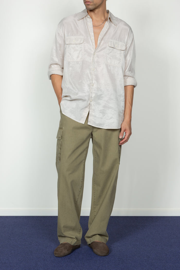 Cargo Pant - Olive Herringbone