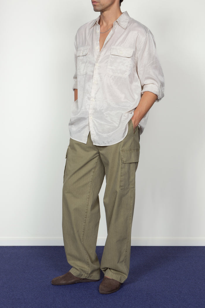 Cargo Pant - Olive Herringbone