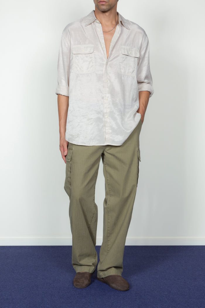 Cargo Pant - Olive Herringbone
