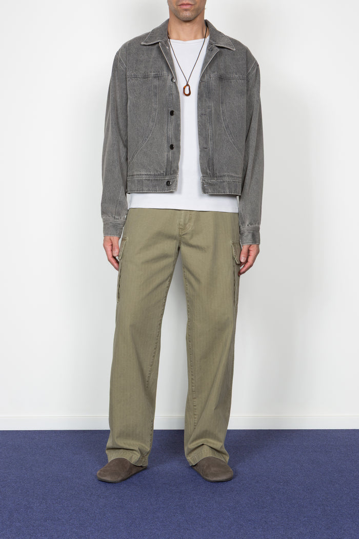 Cargo Pant - Olive Herringbone