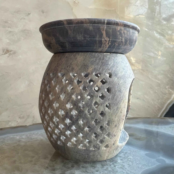 Carved Soapstone Essential Oil Burner 3.5" - Smokin Resin Company