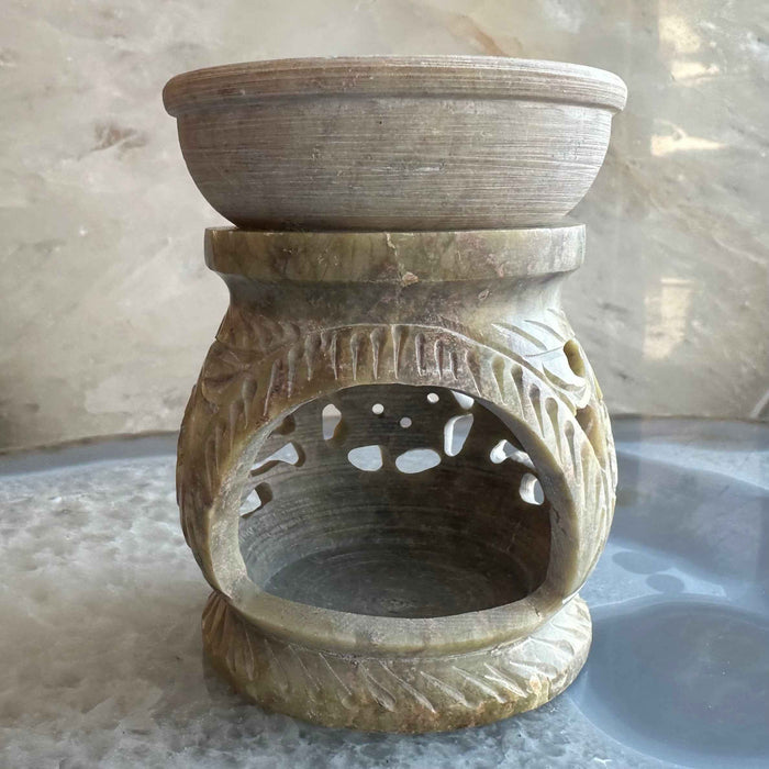 Carved Soapstone Essential Oil Burner 3"