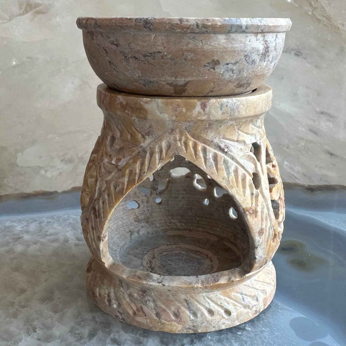 Carved Soapstone Essential Oil Burner 3"