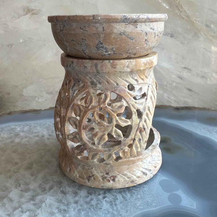 Carved Soapstone Essential Oil Burner 3" - Smokin Resin Company