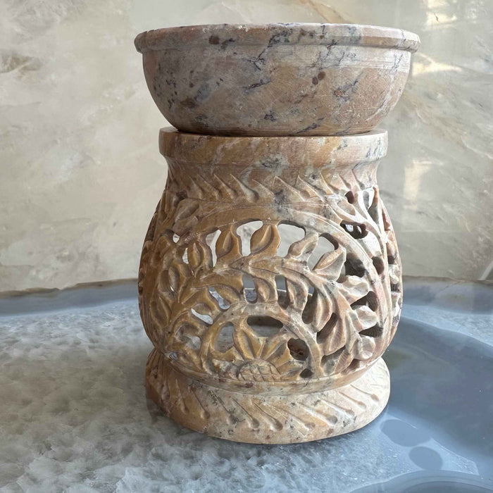 Carved Soapstone Essential Oil Burner 3" - Smokin Resin Company