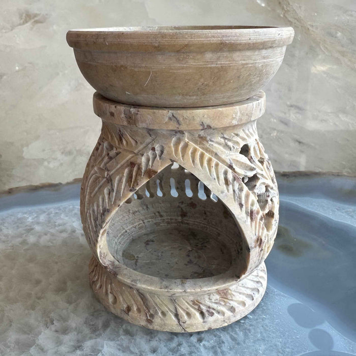 Carved Soapstone Essential Oil Burner 3" - Smokin Resin Company