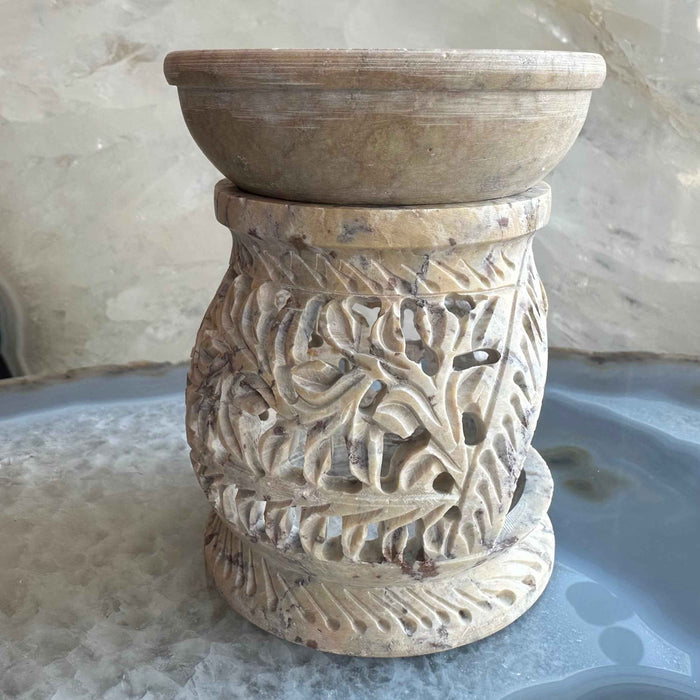 Carved Soapstone Essential Oil Burner 3" - Smokin Resin Company