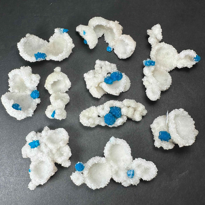 Cavansite Ball 'Floaters' on Stilbite MD - Smokin Resin Company