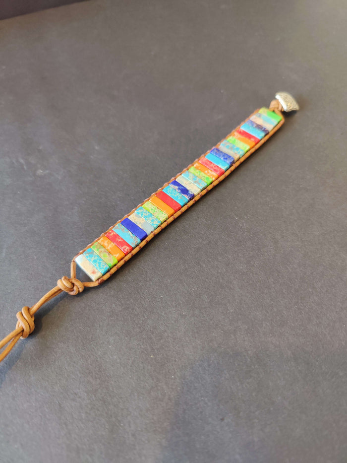 Chakra 7 Colors Stone Beaded Bracelet - Smokin Resin Company