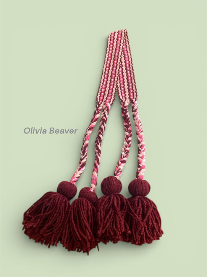 Childrens woven belts made by Olivia Beaver