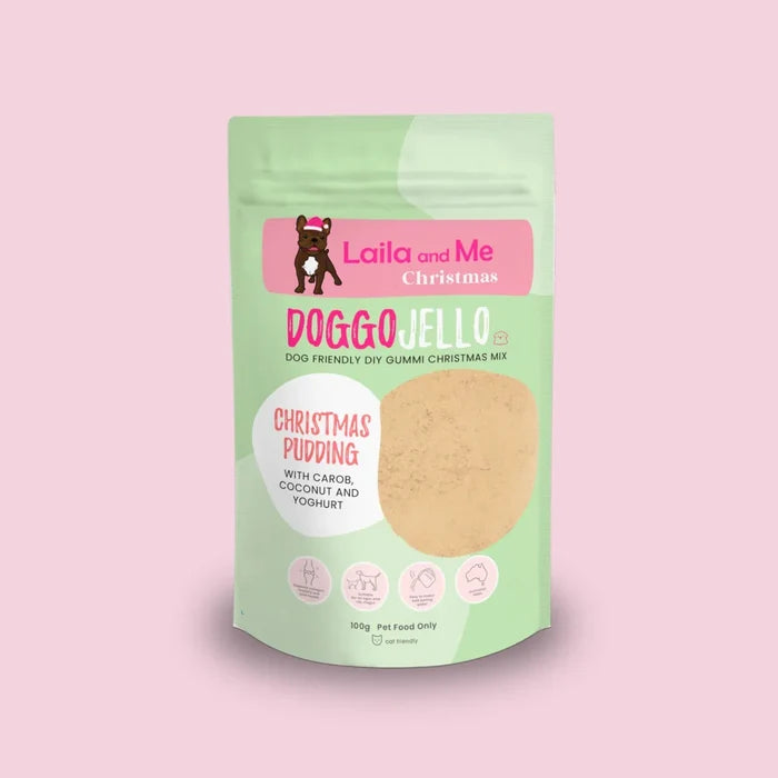 Laila and Me Christmas Pudding Doggo Jello - Dog Friendly DIY Gummi Christmas Mix - 100g
