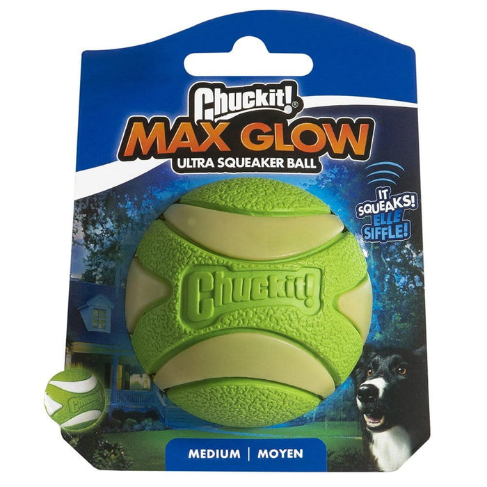 Chuckit Chuckit! MAX GLOW ULTRA SQUEAKER BALL Medium 6cm - 1pk
