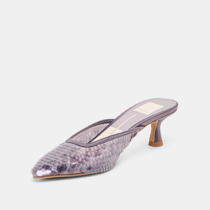 CLEO SEQUIN HEELS SMOKE SEQUIN