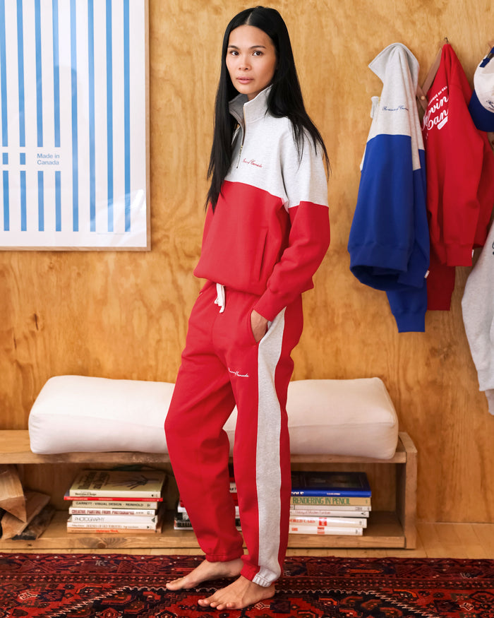 Made in Canada Club Fleece Sweatpant Red - Unisex - Province of Canada