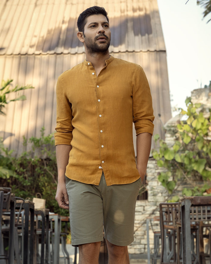 Made to Measure / Ochre Fabric Dyed Linen / Standard