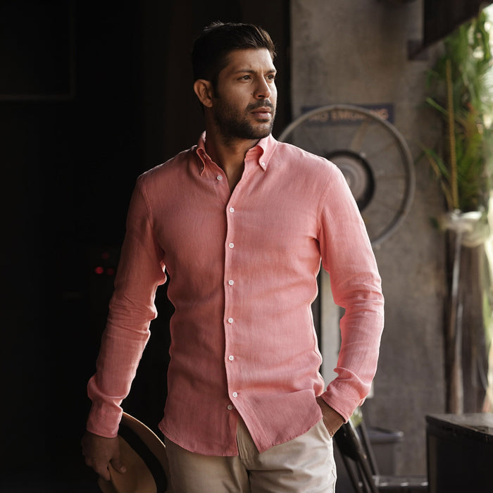 Made to Measure / Salmon Fabric Dyed Linen / Standard