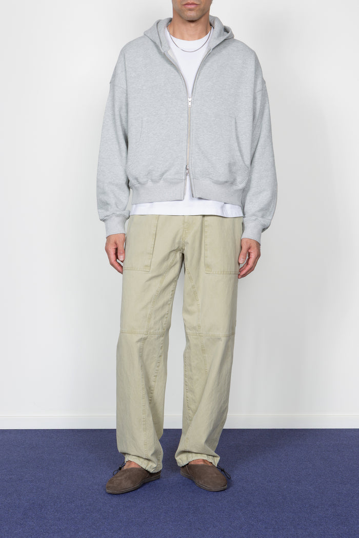 Cropped Hooded Sweatshirt - Heather Grey
