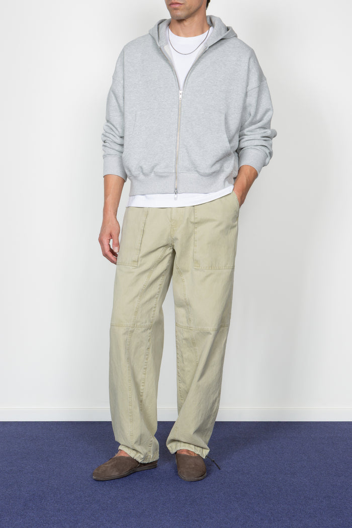 Cropped Hooded Sweatshirt - Heather Grey