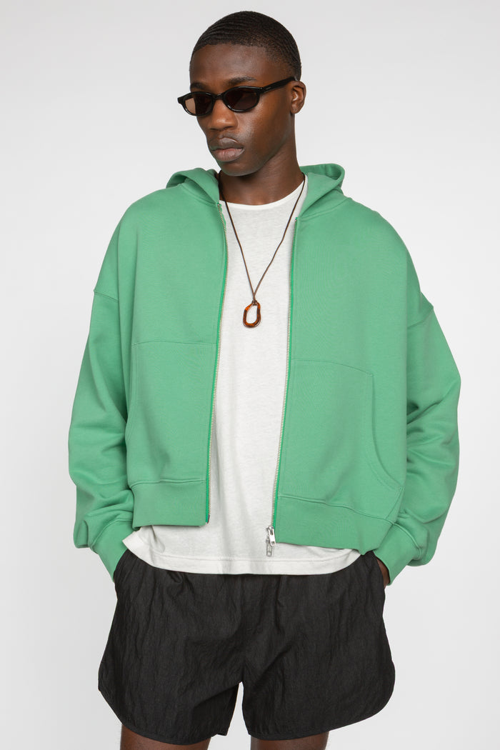 Cropped Hooded Sweatshirt - Sea Green