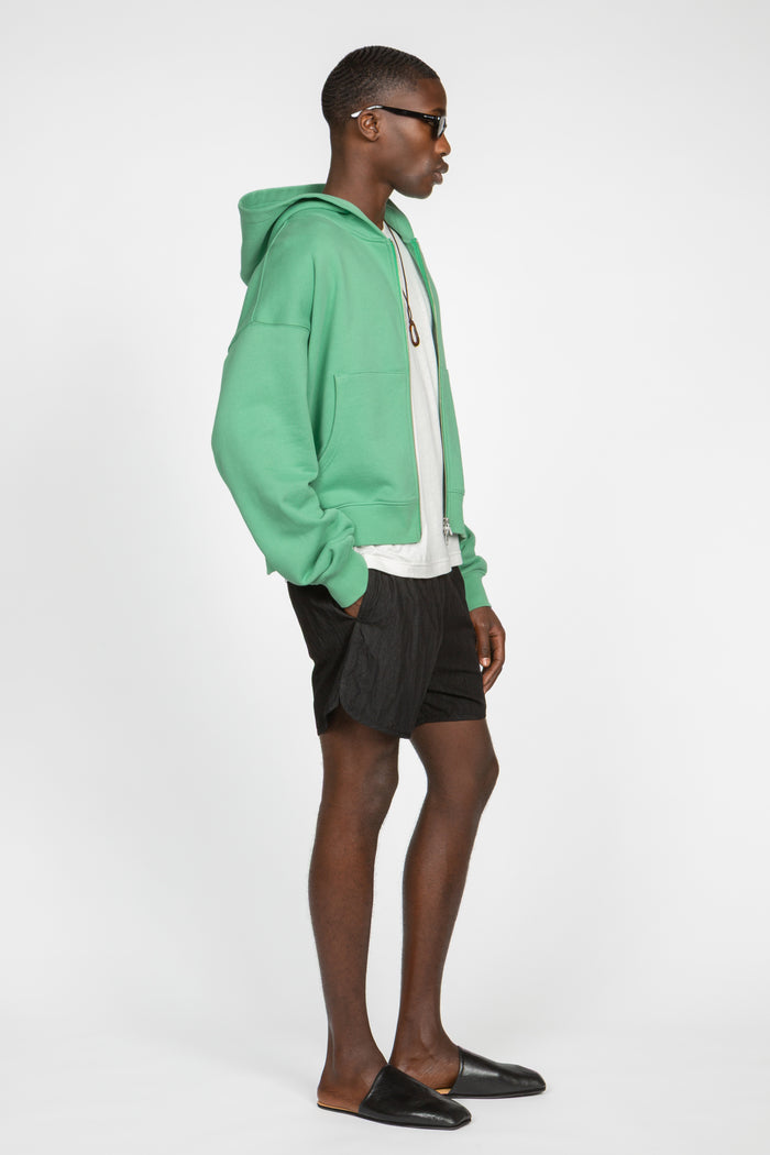 Cropped Hooded Sweatshirt - Sea Green