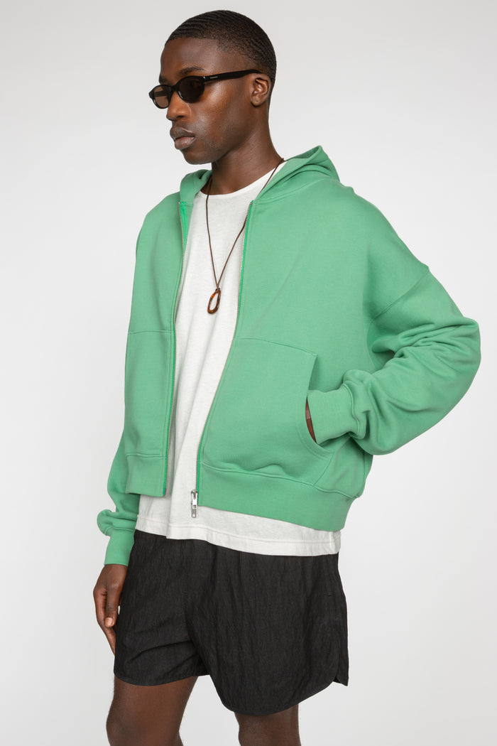 Cropped Hooded Sweatshirt - Sea Green