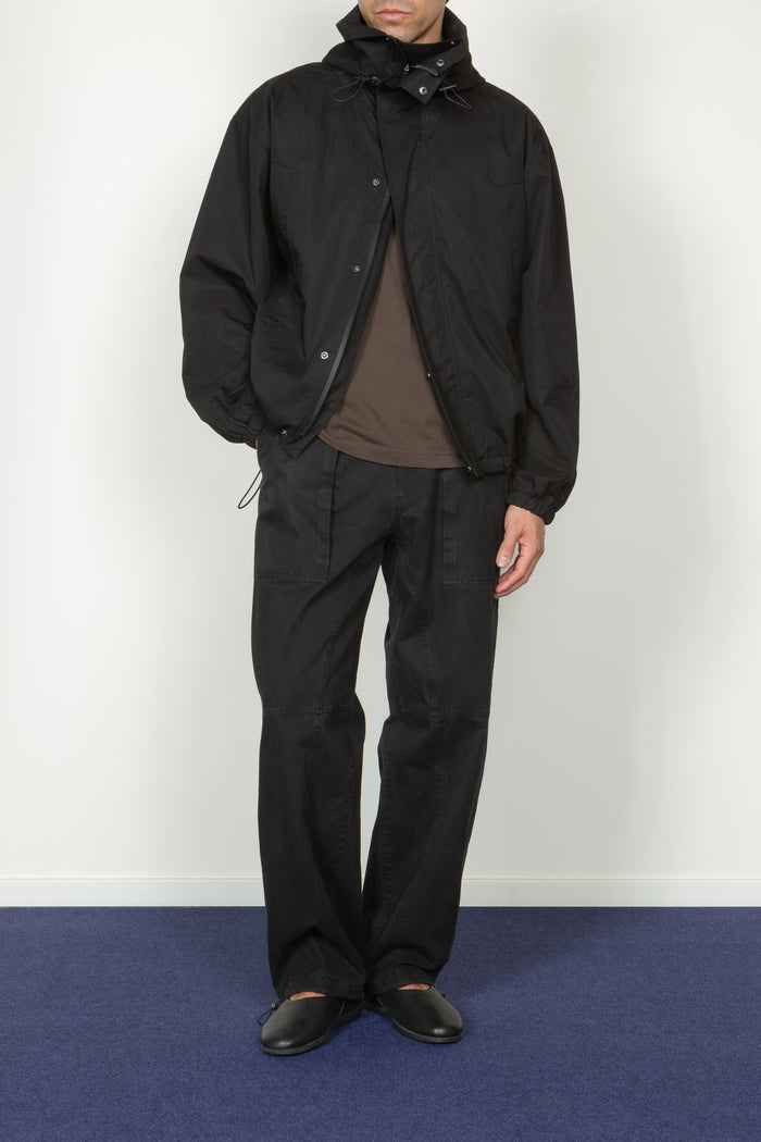 Cropped Water Resistant Parka - Black Cotton / Nylon
