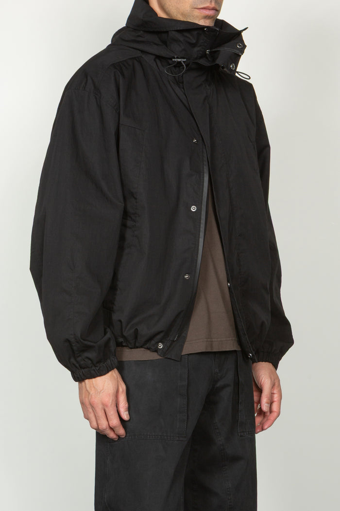 Cropped Water Resistant Parka - Black Cotton / Nylon