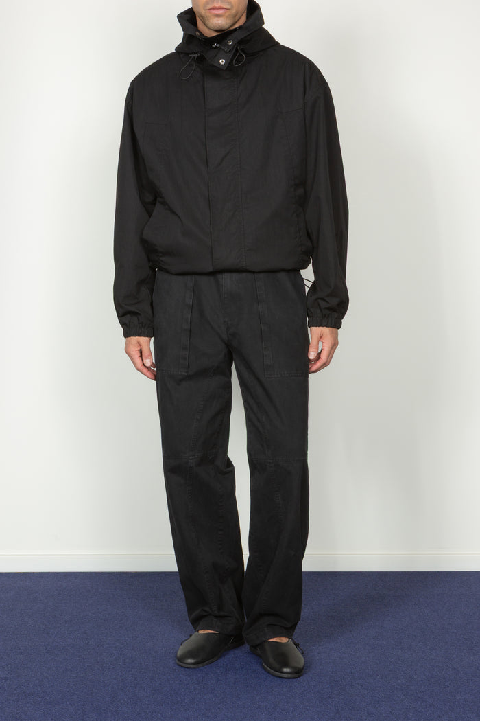 Cropped Water Resistant Parka - Black Cotton / Nylon