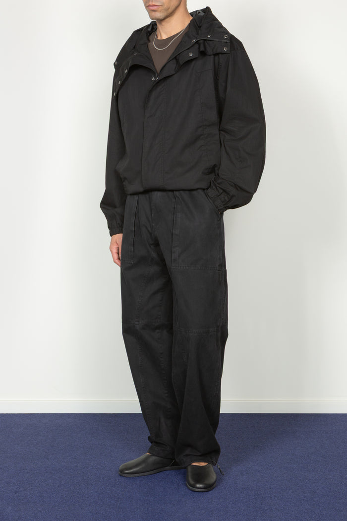 Cropped Water Resistant Parka - Black Cotton / Nylon