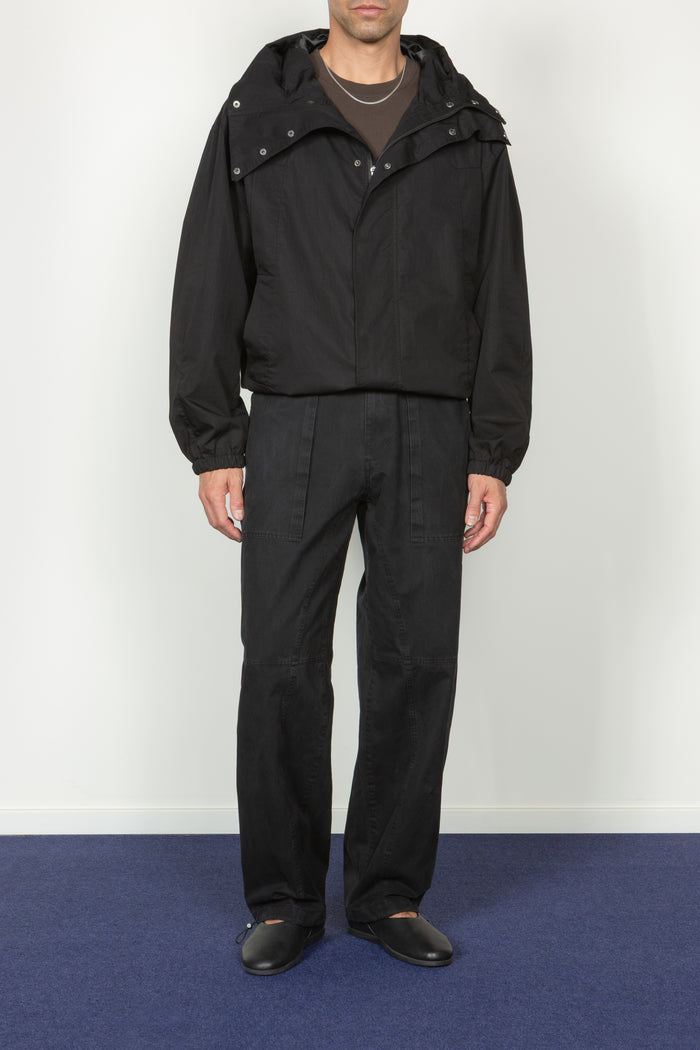 Cropped Water Resistant Parka - Black Cotton / Nylon