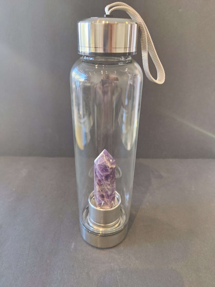 Crystal Infused Stainless Steel & Glass 16oz Water Bottle with Insulation Sleeve - Smokin Resin Company